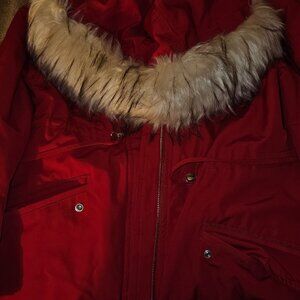 NorthStyle red faux fur jacket